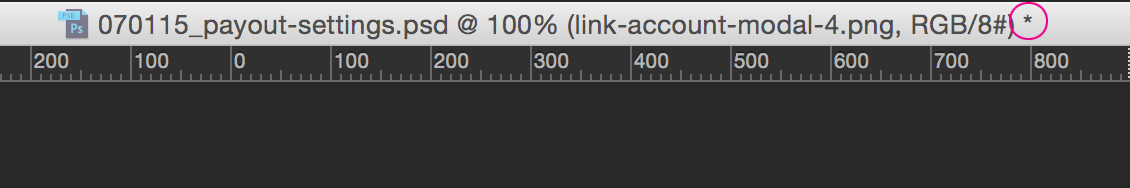 Title bar asterisk